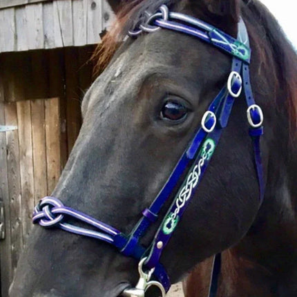 Ergonomic PU Leather Horse Halter & Lead Rope Set
