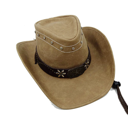 Men's Leather Cowboy Hat