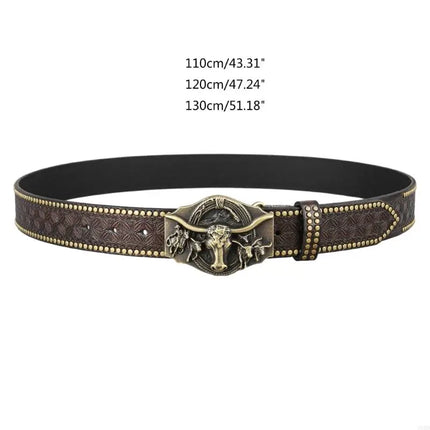 Vintage Western Cowboy PU Leather Belt