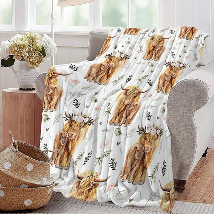 Highland Cow Print Blanket