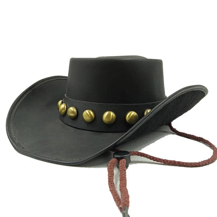Men's Leather Cowboy Hat