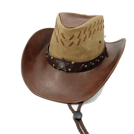 Men's Leather Cowboy Hat