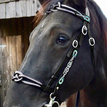 Ergonomic PU Leather Horse Halter & Lead Rope Set