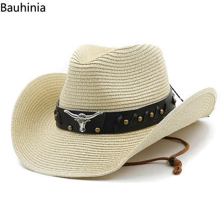 Straw Cowboy Hat – Unisex Summer Western Style