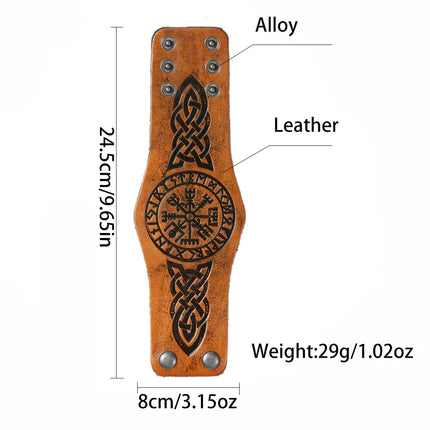 Classic Multifunctional Wide Leather Sleeve Bracelet