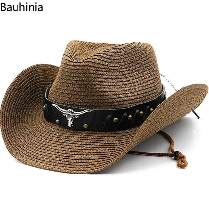 Straw Cowboy Hat – Unisex Summer Western Style