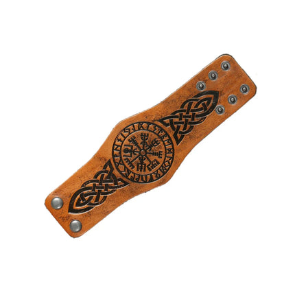 Classic Multifunctional Wide Leather Sleeve Bracelet