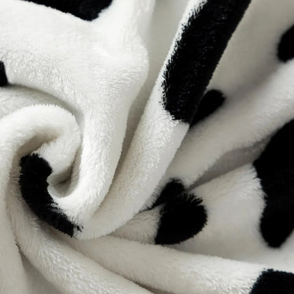 Cozy Cow Print Fuzzy Throw Blanket for Chair, Sofa, and Bed