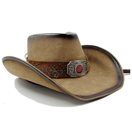 Men's Leather Cowboy Hat