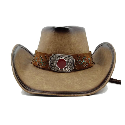 Men's Leather Cowboy Hat