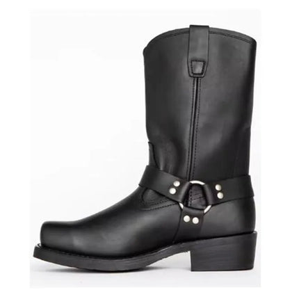 PU Leather Mid-Calf Western Booties