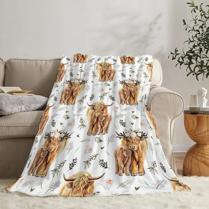 Highland Cow Print Blanket