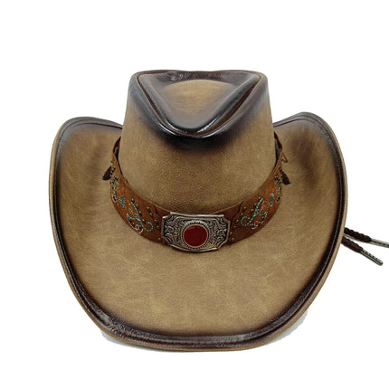 Men's Leather Cowboy Hat