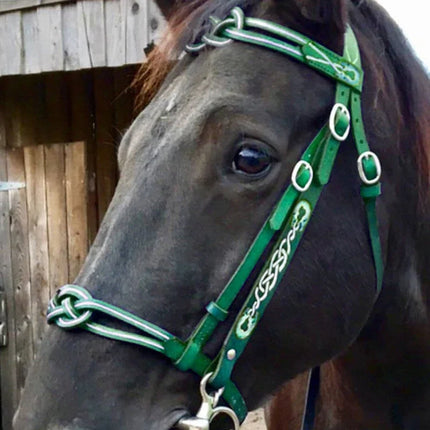 Ergonomic PU Leather Horse Halter & Lead Rope Set