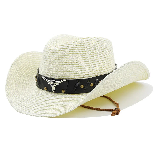 Straw Cowboy Hat – Unisex Summer Western Style