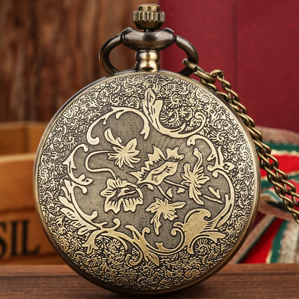 Vintage 3D Embossed Western Cowboy Steampunk Quartz Pocket Watch