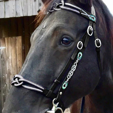 Ergonomic PU Leather Horse Halter & Lead Rope Set
