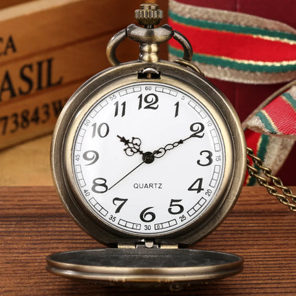 Vintage 3D Embossed Western Cowboy Steampunk Quartz Pocket Watch