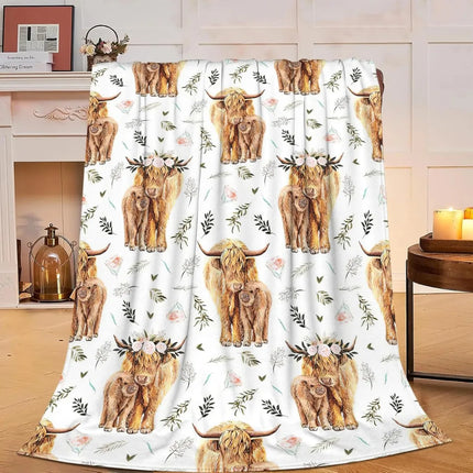 Highland Cow Print Blanket