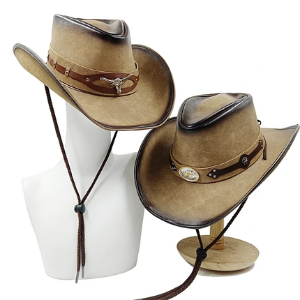 Men's Leather Cowboy Hat