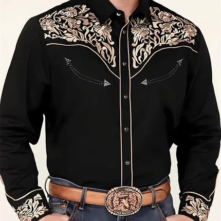 3D Vintage Print Cowboy Style Men's Shirt