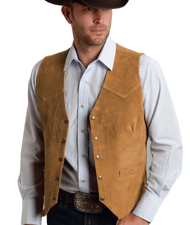Cowboy Style Brown Vest