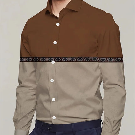 3D Vintage Print Cowboy Style Men's Shirt