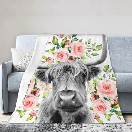 Highland Cow Print Blanket