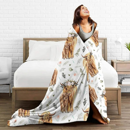 Highland Cow Print Blanket