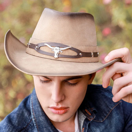 Men's Leather Cowboy Hat